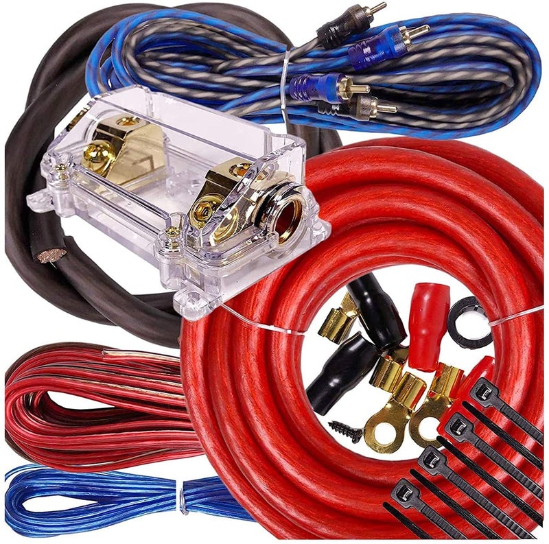 Gravity Complete 5000 Watts Gravity 0 Gauge Amplifier Installation Wiring Kit Amp PK1 0 Ga Blue - 250A + 300A Fuse Included - Perfect for Car/Truck/Motorcycle/RV/ATV - Image 1